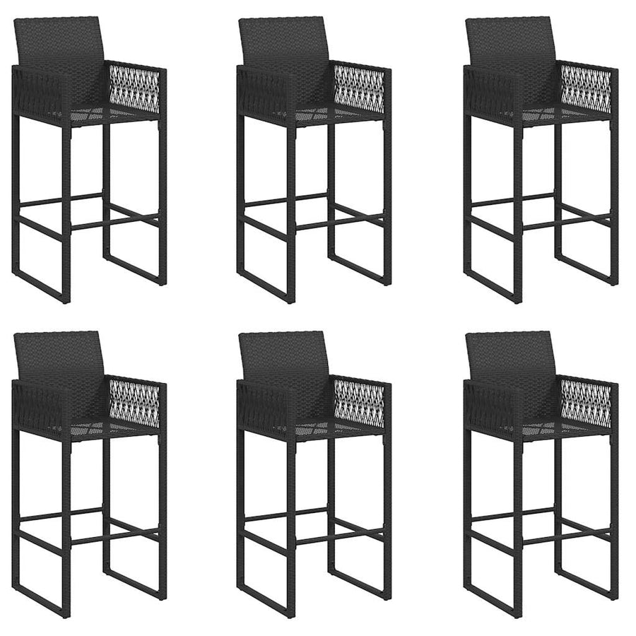 7-Delige Tuinbarset Zonder Kussens Poly Rattan Acacia 6