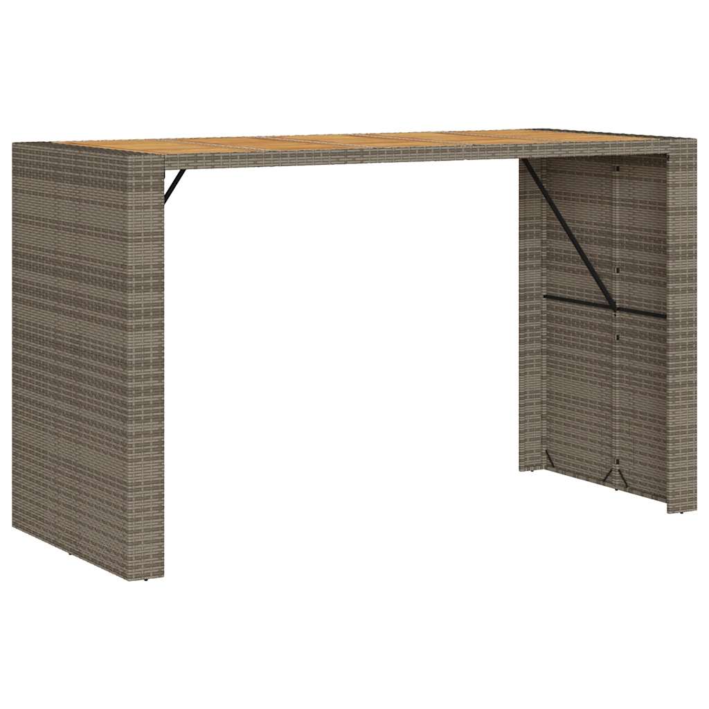 7-delige Tuinbarset zonder kussens poly rattan acacia grijs