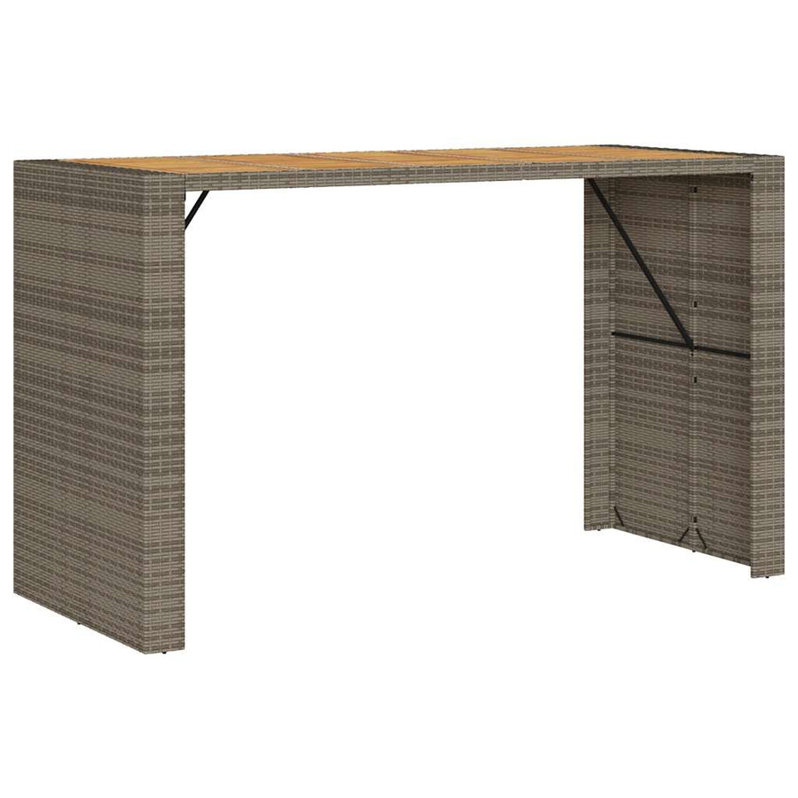 7-delige Tuinbarset zonder kussens poly rattan acacia grijs