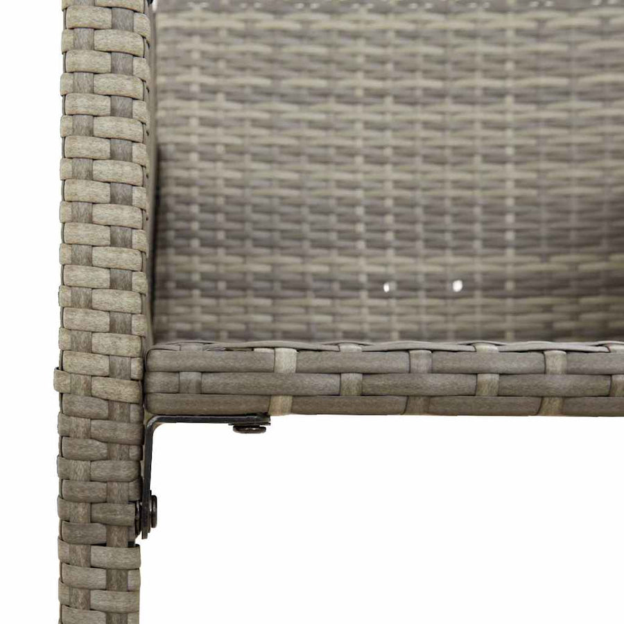 7-delige Tuinbarset zonder kussens poly rattan acacia grijs