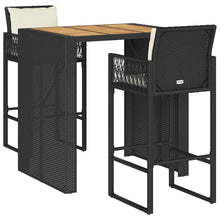 3-Delige Tuinbarset Met Kussens Poly Rattan Acacia 2