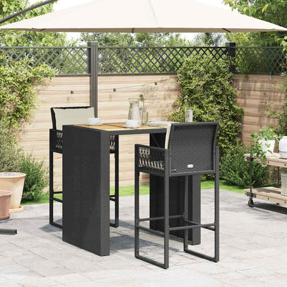 3-Delige Tuinbarset Met Kussens Poly Rattan Acacia 2