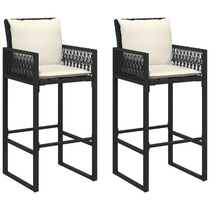 3-Delige Tuinbarset Met Kussens Poly Rattan Acacia 2