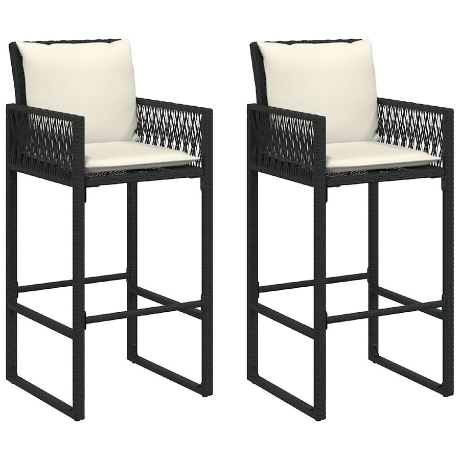 3-Delige Tuinbarset Met Kussens Poly Rattan Acacia 2