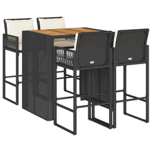 5-Delige Tuinbarset Met Kussens Poly Rattan Acacia 4
