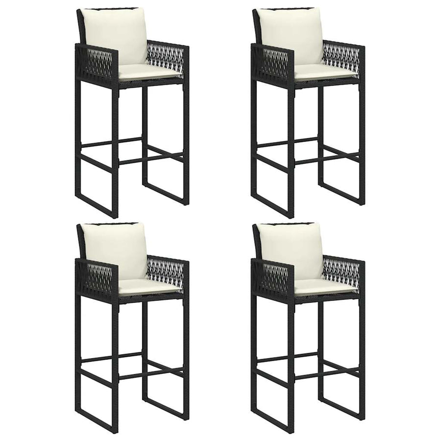 5-Delige Tuinbarset Met Kussens Poly Rattan Acacia 4