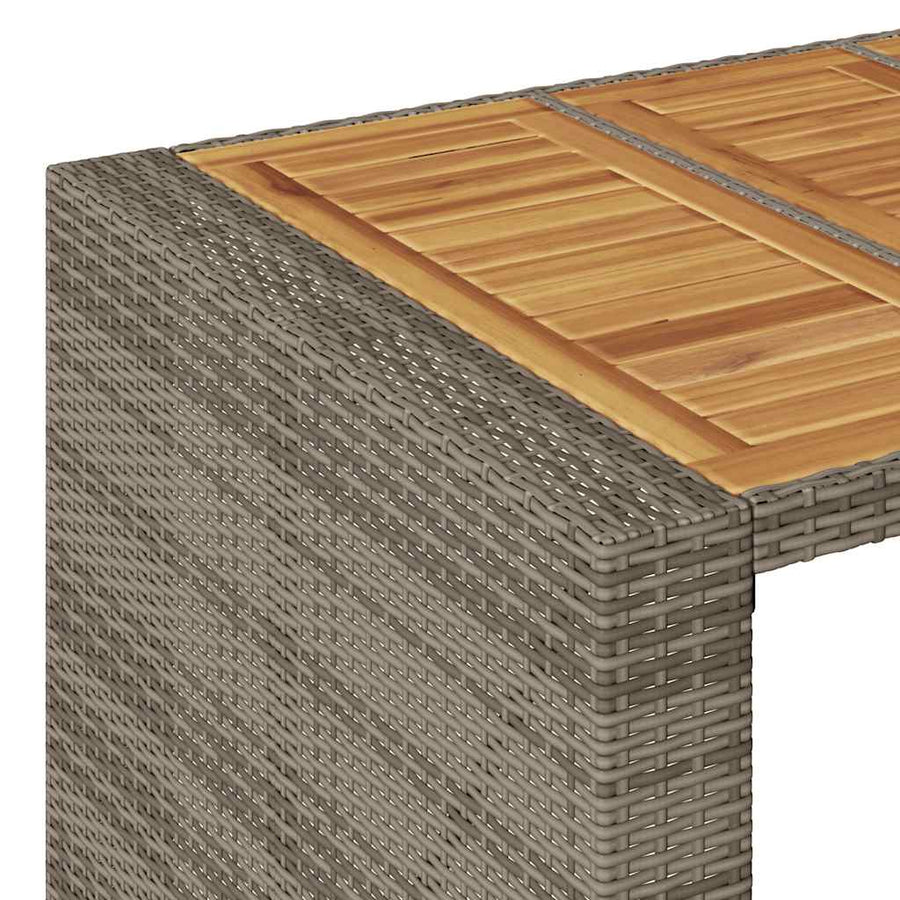 3-delige Tuinbarset met kussens poly rattan acacia grijs