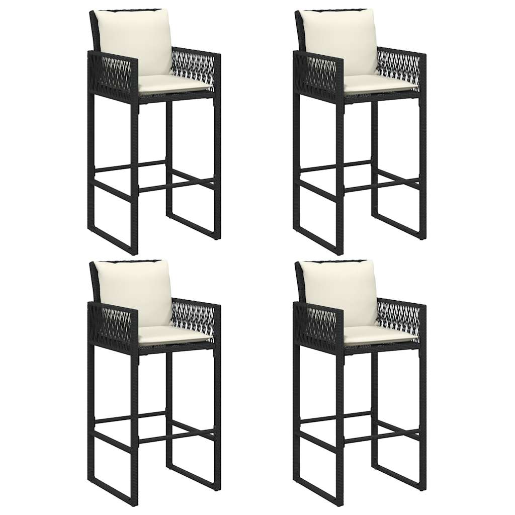 5-Delige Tuinbarset Met Kussens Poly Rattan Acacia 4