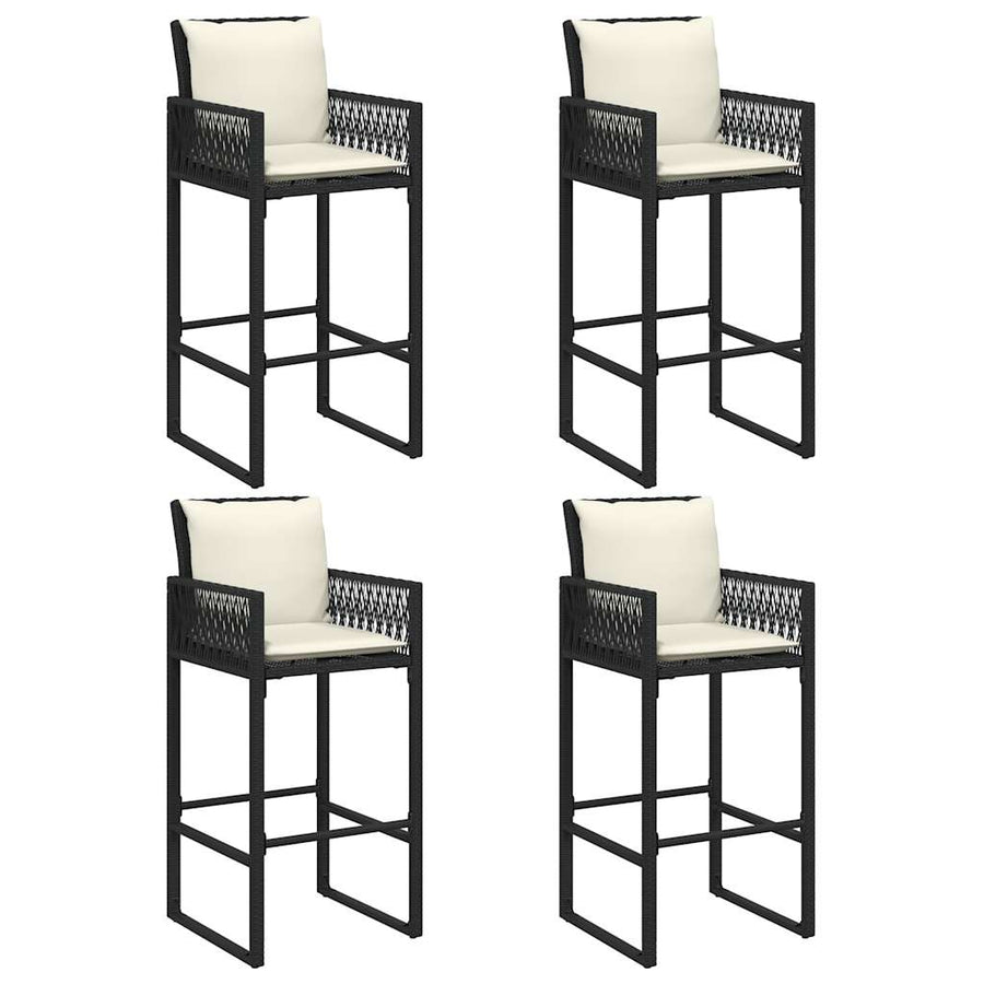 5-Delige Tuinbarset Met Kussens Poly Rattan Acacia 4