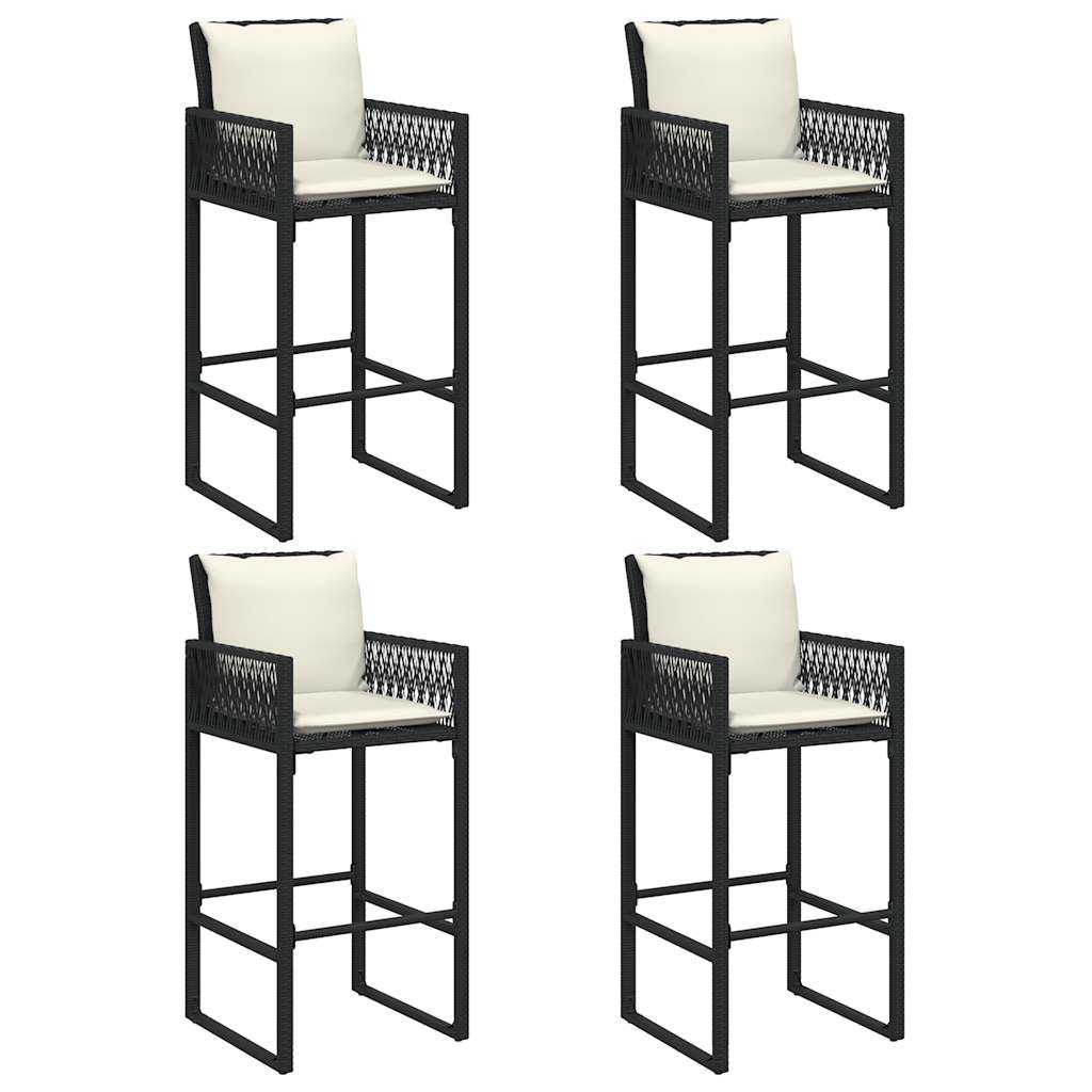 5-Delige Tuinbarset Met Kussens Poly Rattan Acacia 4