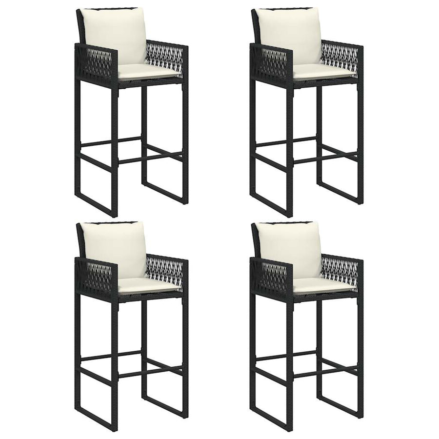 5-Delige Tuinbarset Met Kussens Poly Rattan Acacia 4