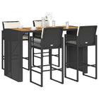 Tuinbarset 5-delig poly rattan acacia
