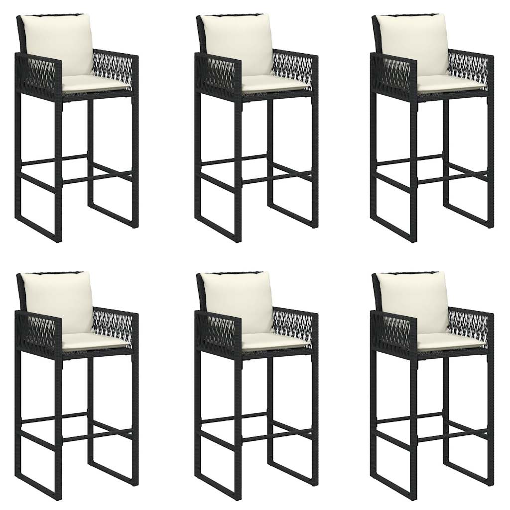 7-Delige Tuinbarset Met Kussens Poly Rattan Acacia 6