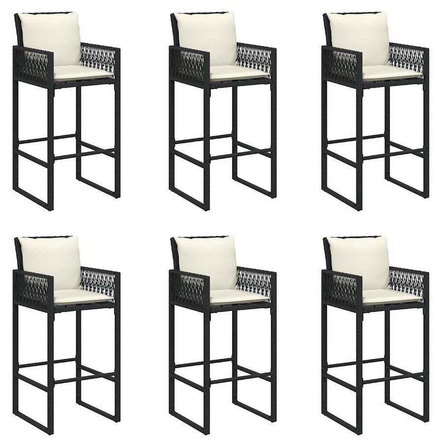 7-Delige Tuinbarset Met Kussens Poly Rattan Acacia 6
