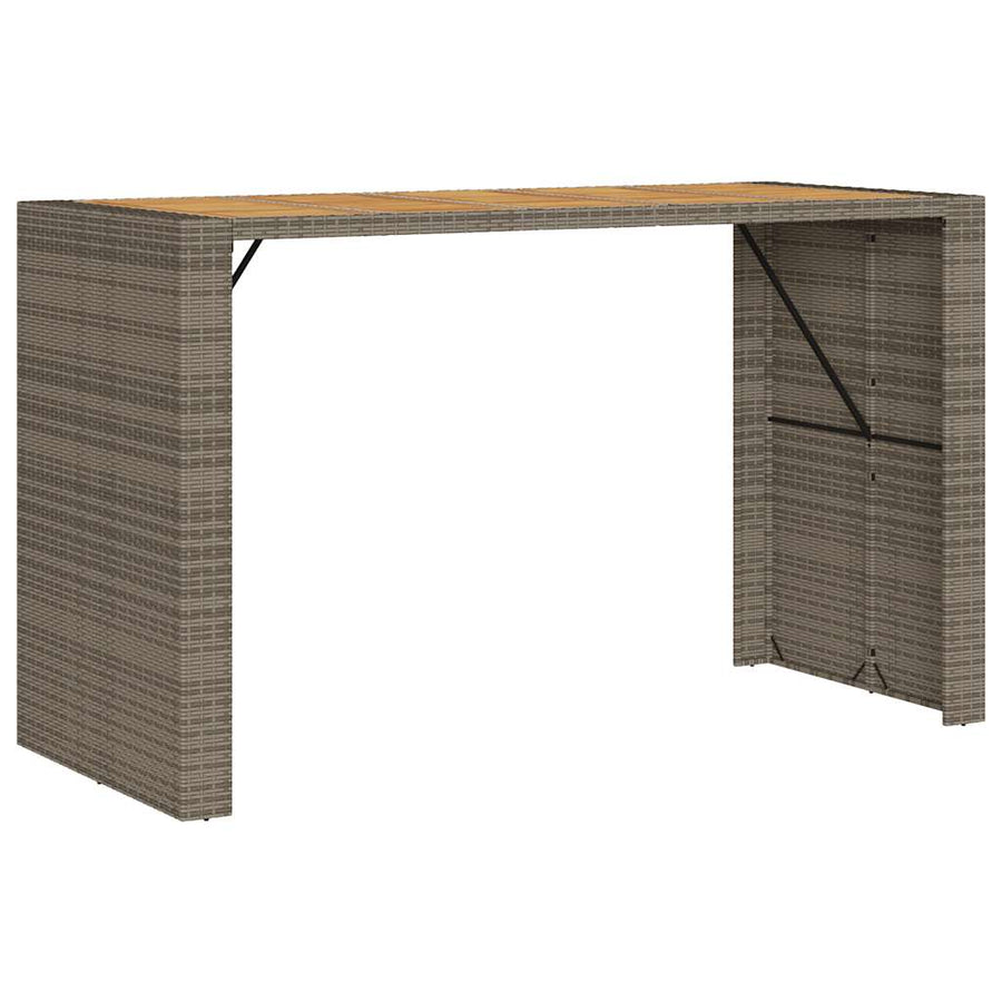 7-delige Tuinbarset met kussens poly rattan acacia grijs