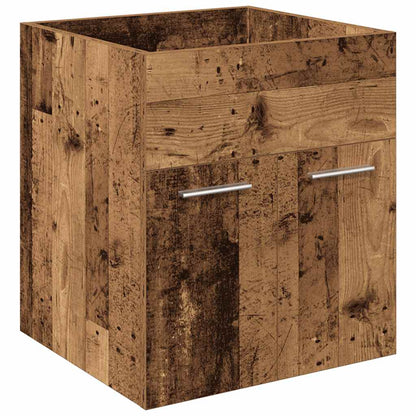 Wastafelkast met ingebouwde wasbak en kraan oud houtkleurig