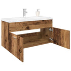 Wastafelkast 90x38,5x46 cm bewerkt hout oud hout
