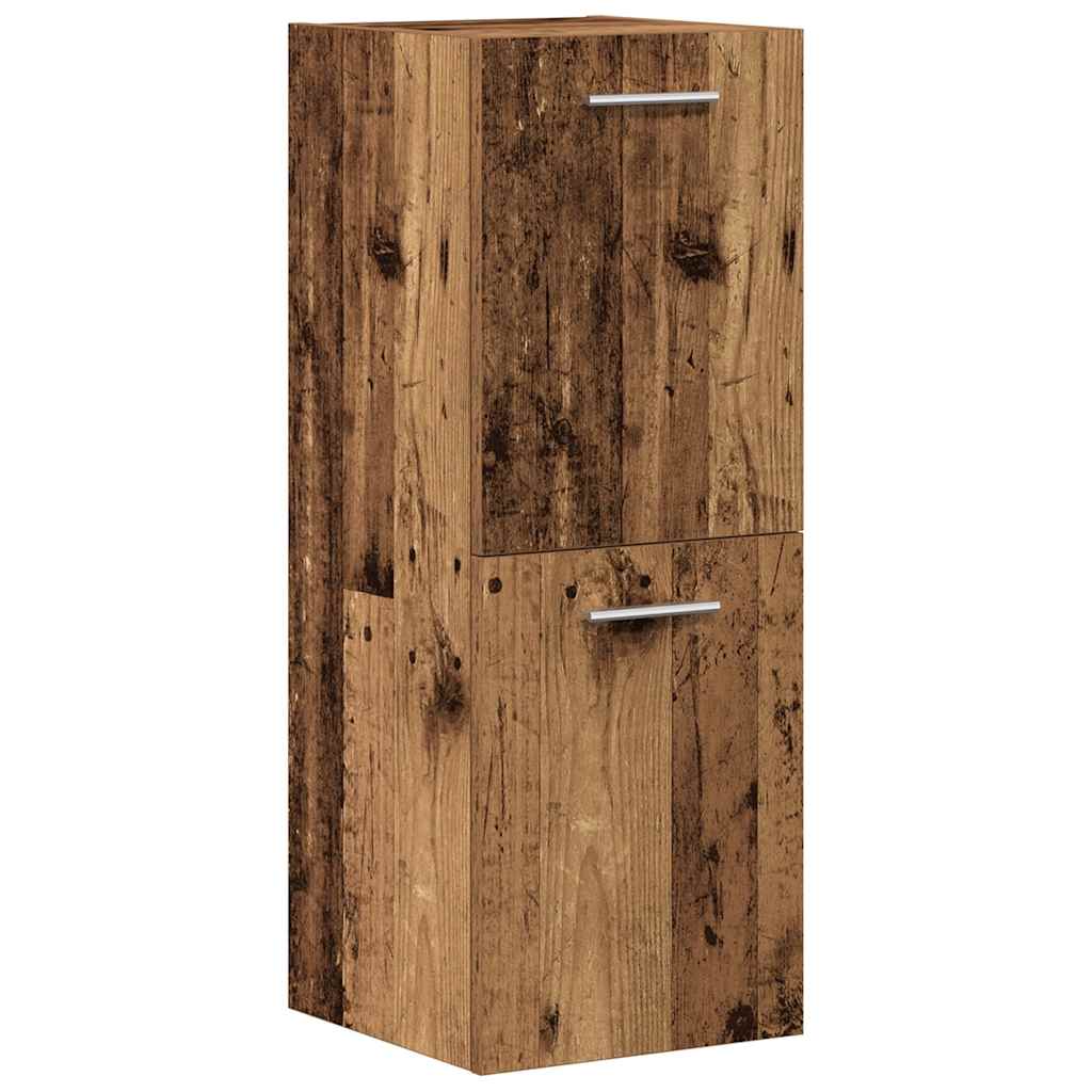 4-delige Badkamermeubelset bewerkt hout oud houtkleurig