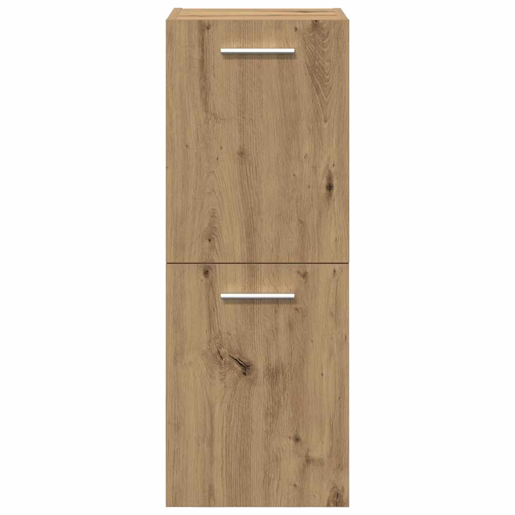5-delige Badkamermeubelset bewerkt hout artisanaal eikenkleur