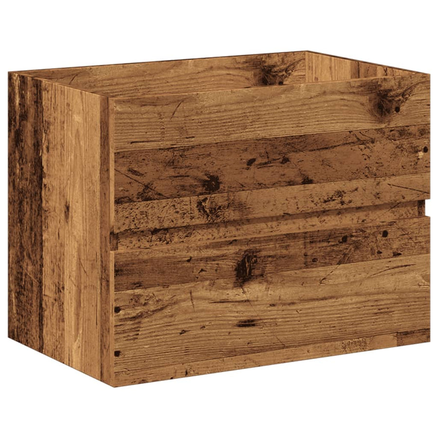Wastafelkast met ingebouwde wastafel 61x39,5x49 cm oud hout