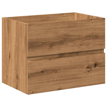 Wastafelkast ingebouwde wastafel 61x39,5x49 cm artisanaal eiken