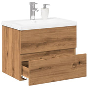 Wastafelkast met wasbak 61x39,5x49 cm artisanaal eiken