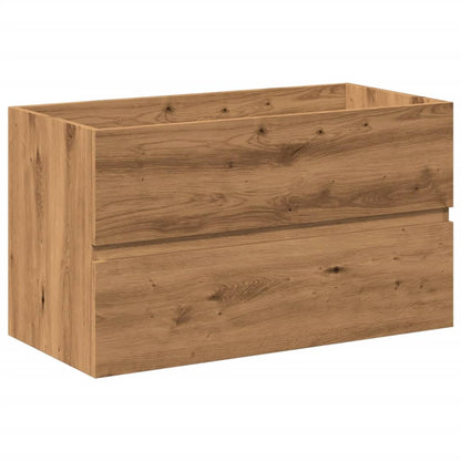 Wastafelkast ingebouwde wastafel 81x39,5x49 cm artisanaal eiken