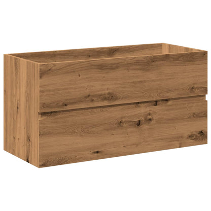 Wastafelkast ingebouwde wastafel 91x39,5x49 cm artisanaal eiken
