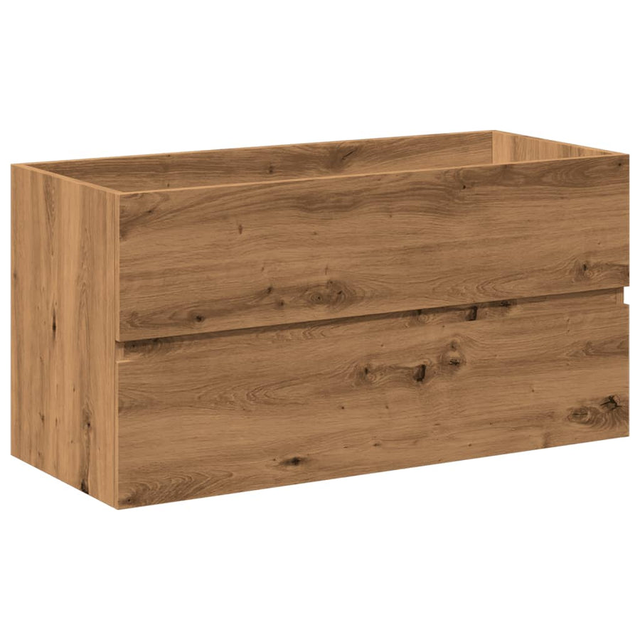 Wastafelkast ingebouwde wastafel 91x39,5x49 cm artisanaal eiken