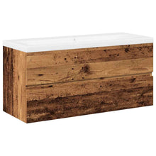 Wastafelkast met ingebouwde wastafel 101x39,5x49 cm oud hout