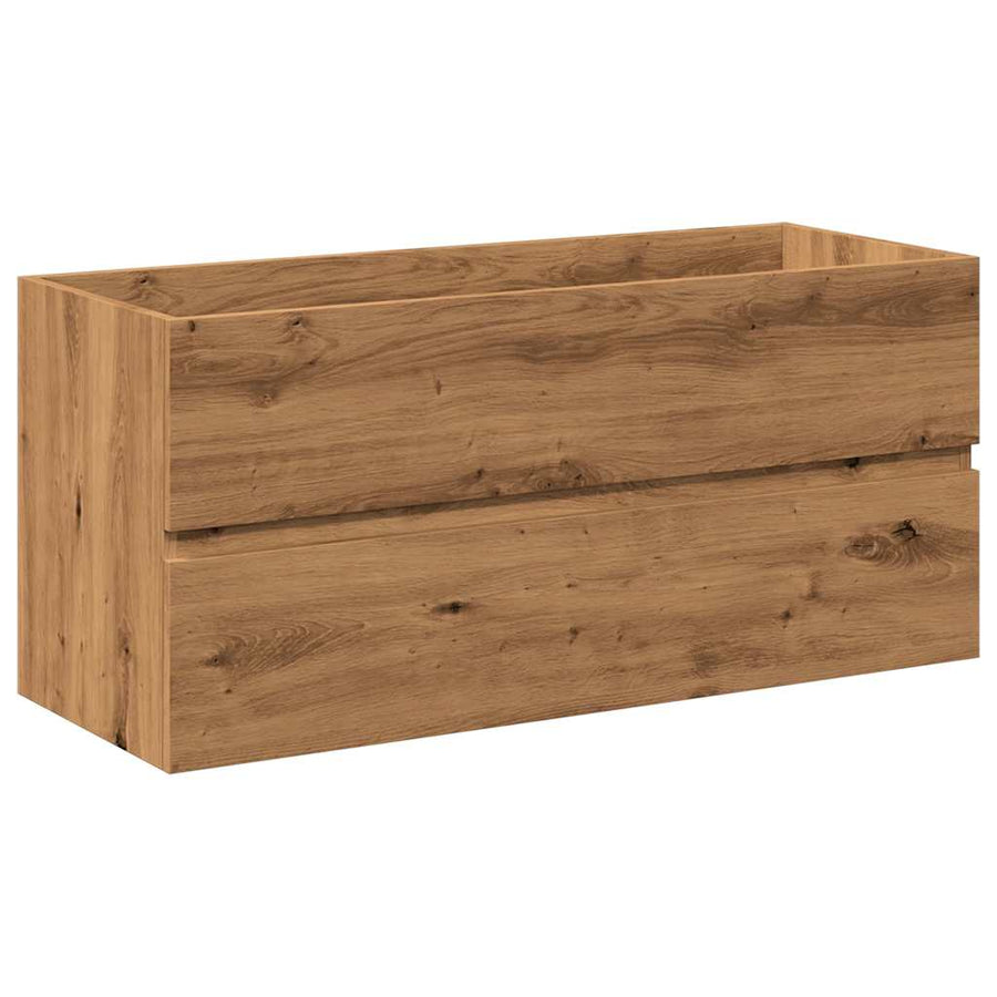 Wastafelkast ingebouwde wastafel 101x39,5x49cm artisanaal eiken