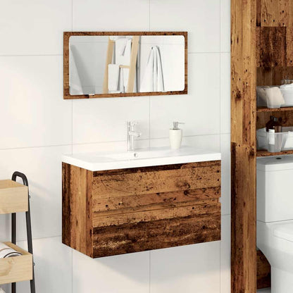 Badkamermeubelset bewerkt hout oud houtkleurig