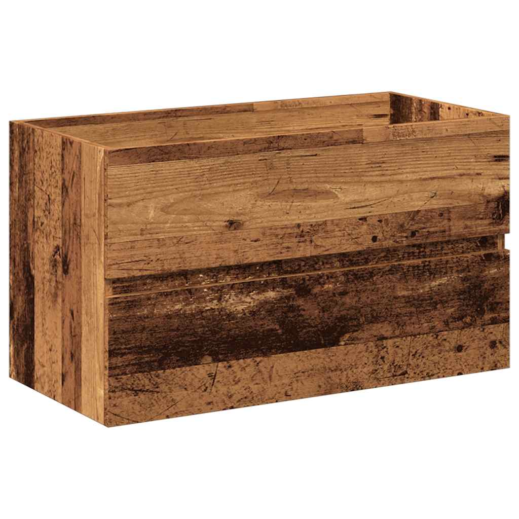 Badkamermeubelset bewerkt hout oud houtkleurig