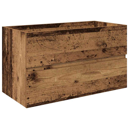 Wastafelkast met ingebouwde wasbak en kraan oud houtkleurig