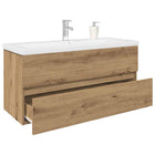 Wastafelkast 100x38.5x45 cm bewerkt hout artisanaal eiken