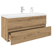 Wastafelkast 100x38.5x45 cm bewerkt hout artisanaal eiken
