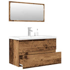 Badkamermeubelset 3-delig bewerkt hout oud houtkleurig 80x38.5x45 cm