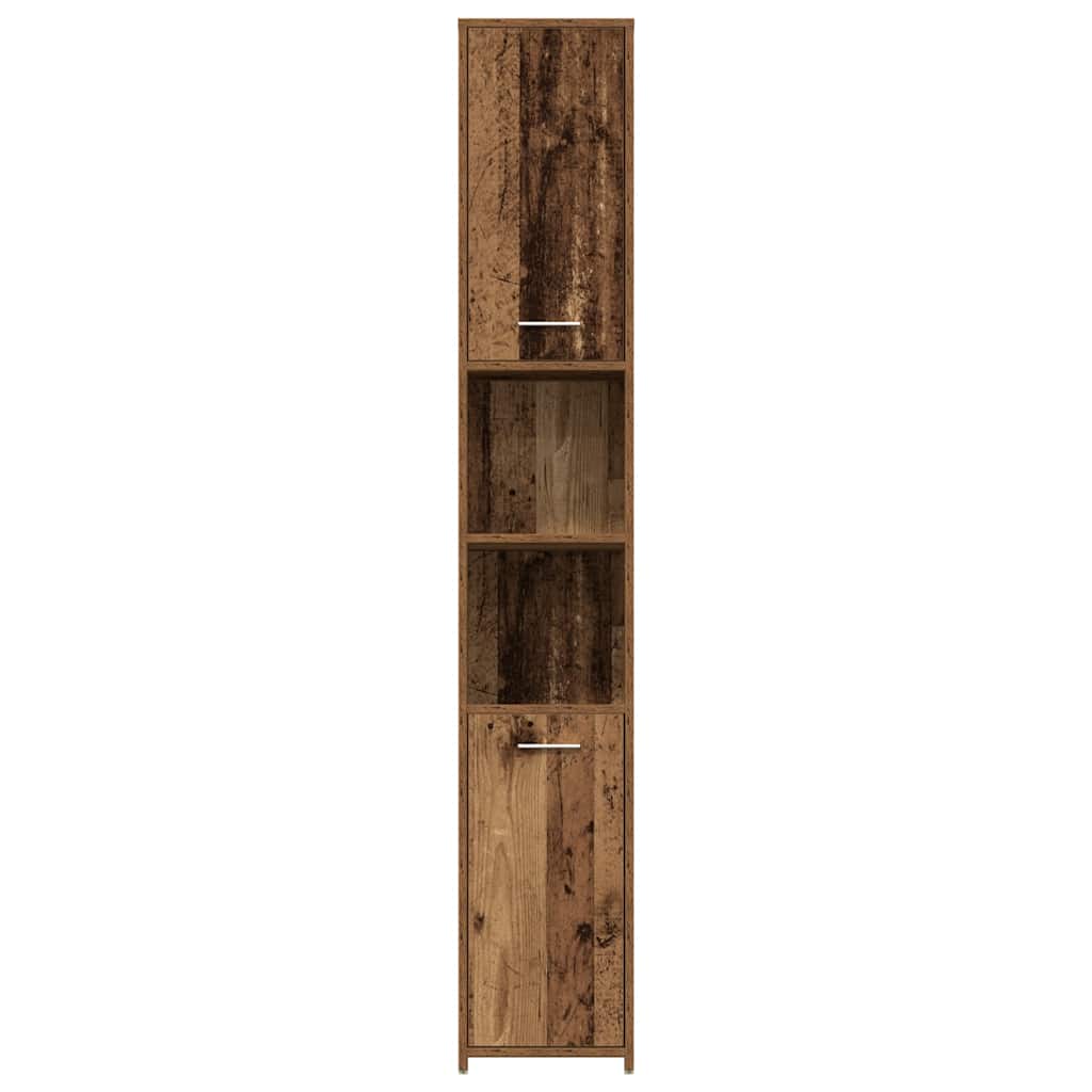 4-delige Badkamermeubelset bewerkt hout oud houtkleurig