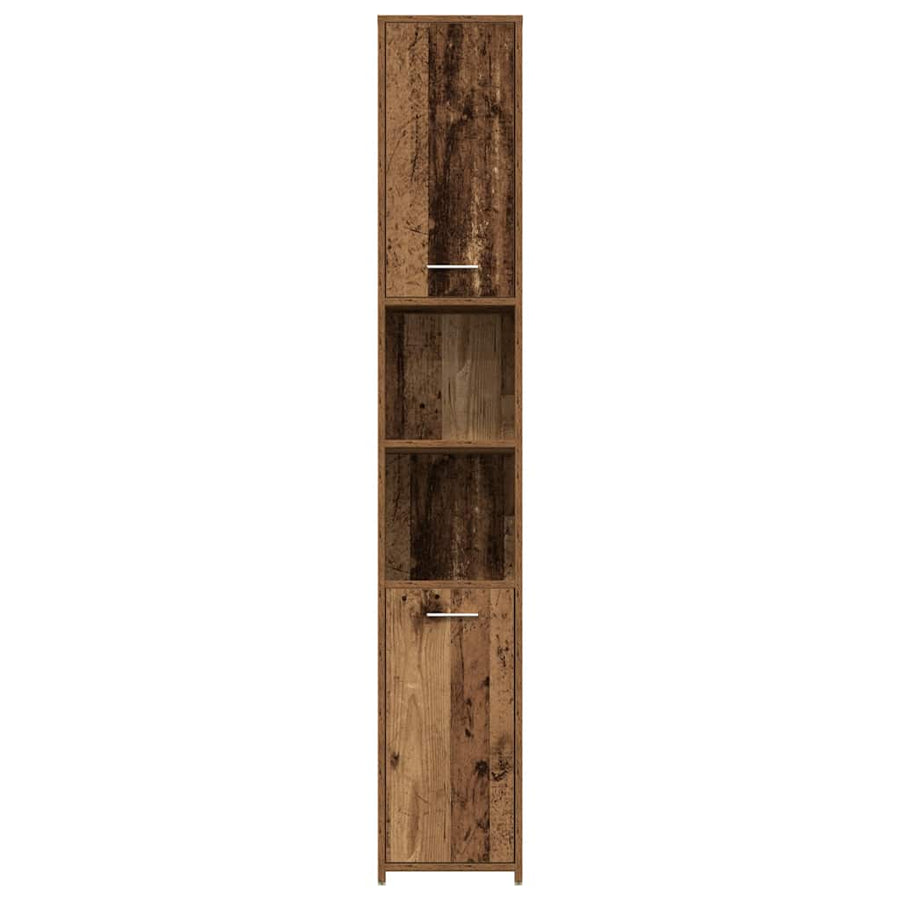 4-delige Badkamermeubelset bewerkt hout oud houtkleurig