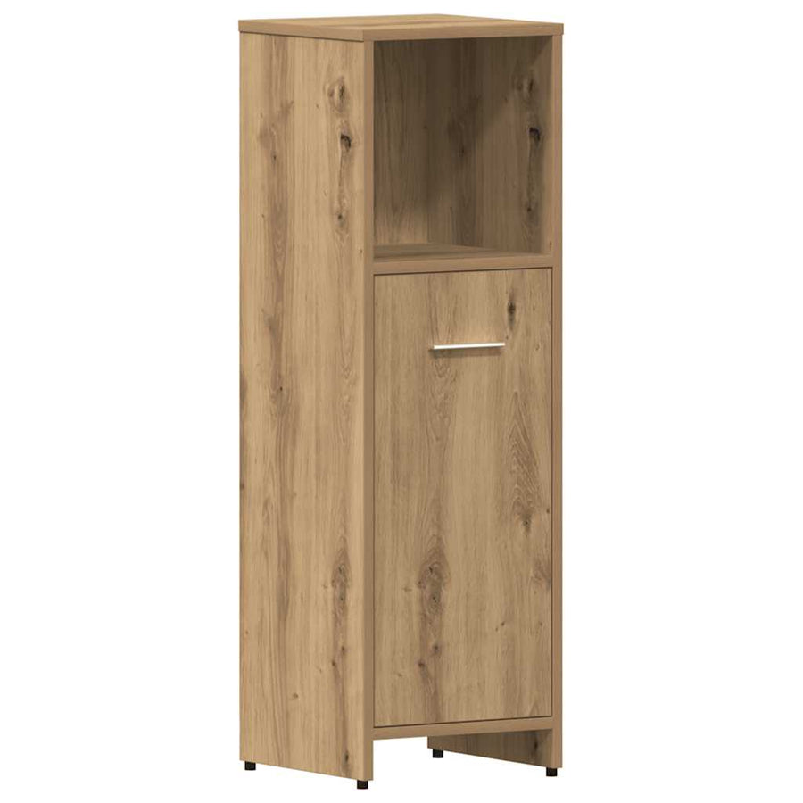 4-delige Badkamermeubelset bewerkt hout artisanaal eikenkleur