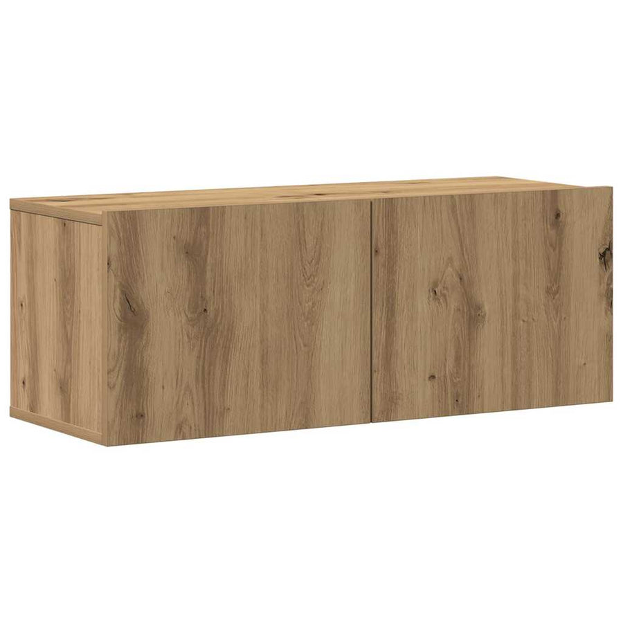 Tv-wandkasten 4 st bewerkt hout artisanaal eikenkleurig