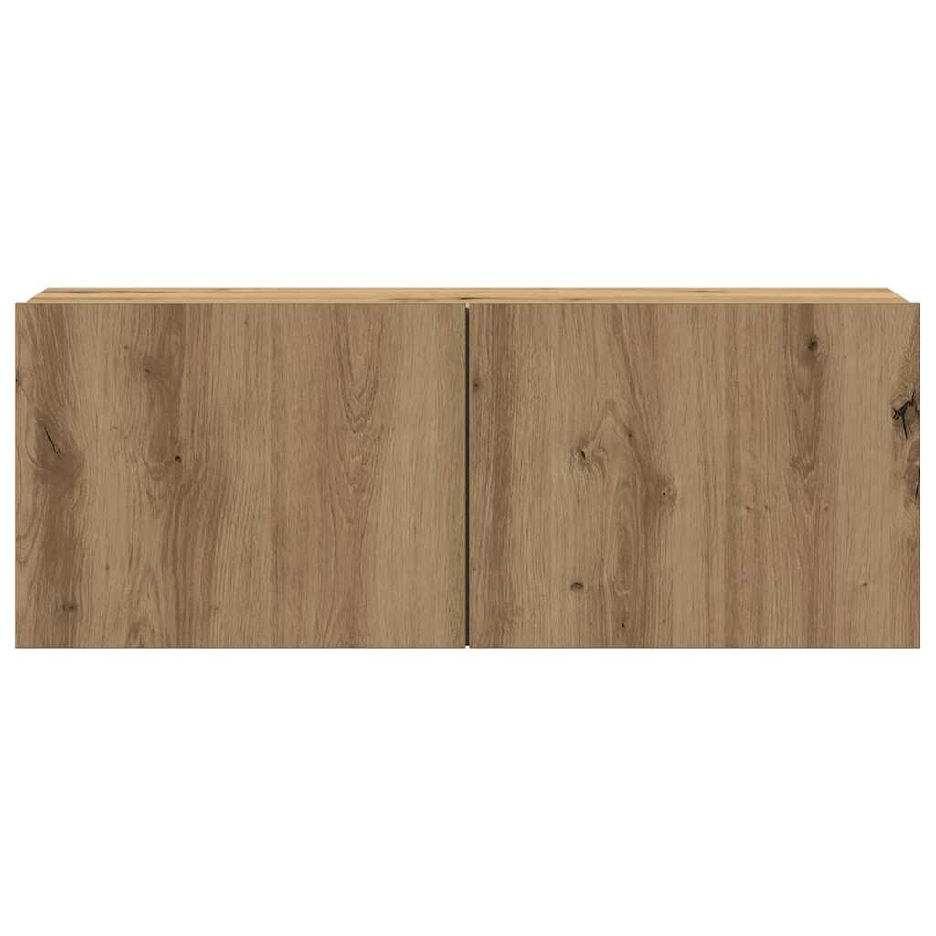 Tv-wandkasten 4 st bewerkt hout artisanaal eikenkleurig