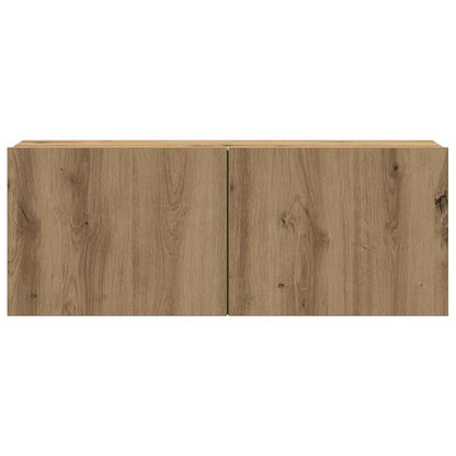 Tv-wandkasten 4 st bewerkt hout artisanaal eikenkleurig
