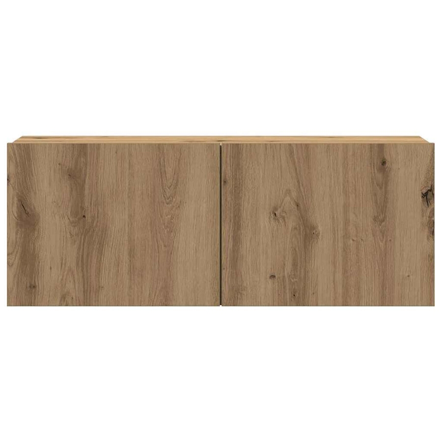 Tv-wandkasten 4 st bewerkt hout artisanaal eikenkleurig
