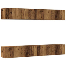 4-delige wand-tv-meubelset van oud hout, 100x30x30 cm