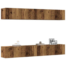 4-delige wand-tv-meubelset van oud hout, 100x30x30 cm