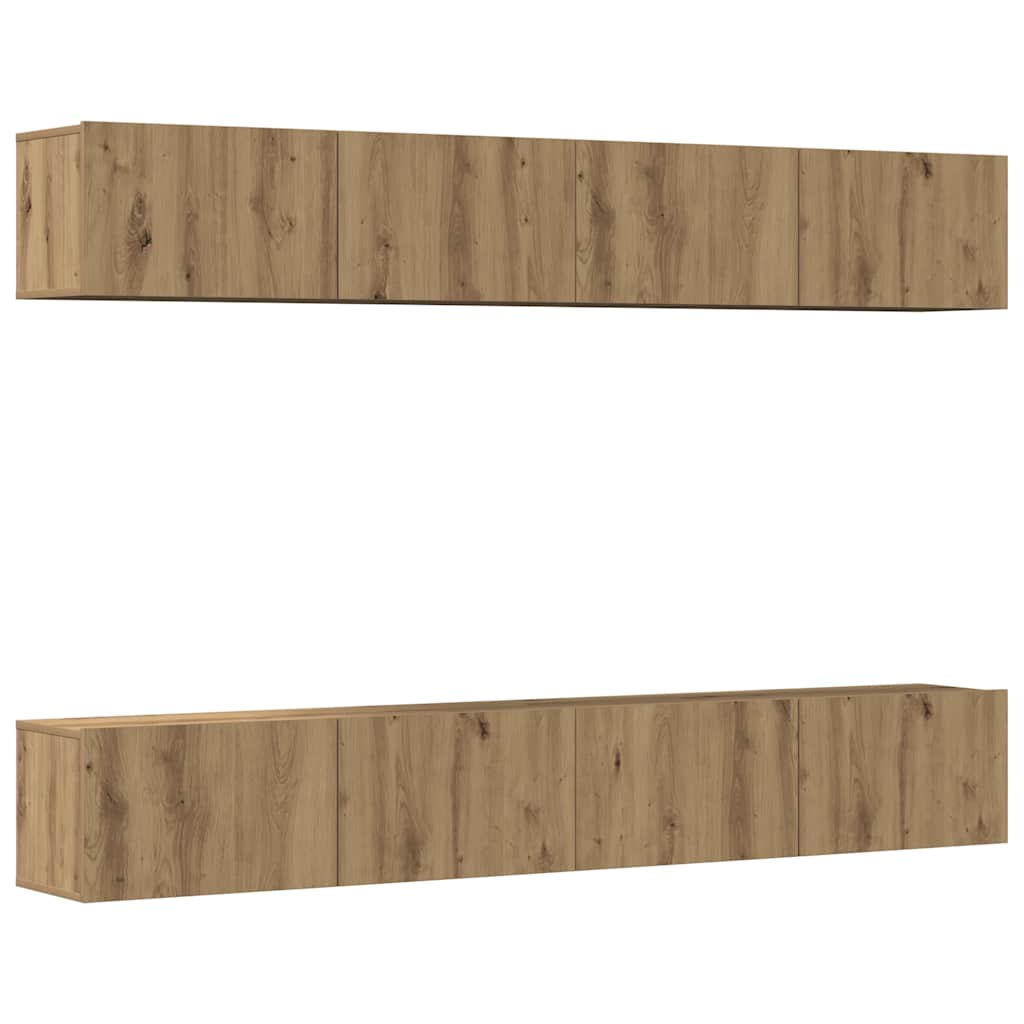 4-delige wand-tv-meubelset Artisan Oak 100x30x30 cm