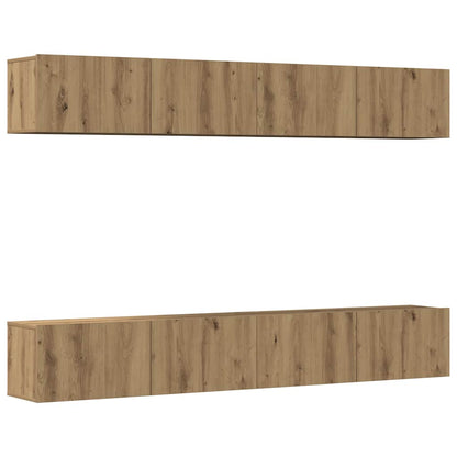4-delige wand-tv-meubelset Artisan Oak 100x30x30 cm