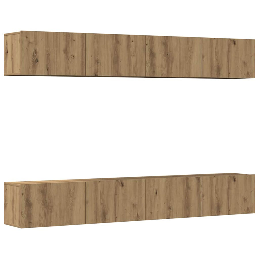 4-delige wand-tv-meubelset Artisan Oak 100x30x30 cm