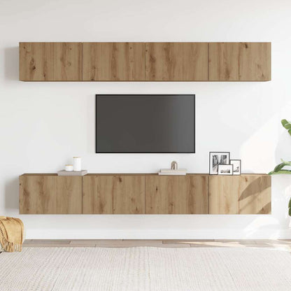 4-delige wand-tv-meubelset Artisan Oak 100x30x30 cm